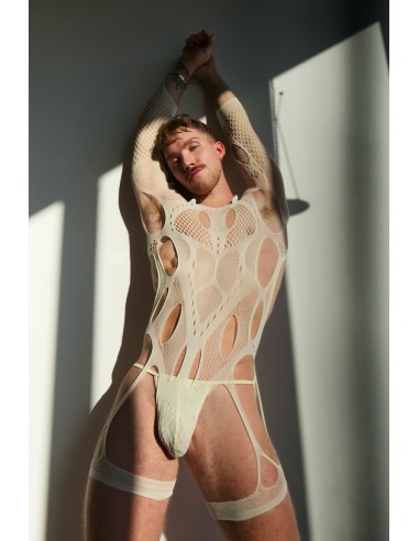 LEAK NYC CYPHER BODYSUIT OFF-WHITE de pas cher