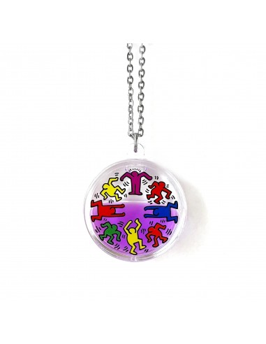 Keith Haring x ONCH - Dancing Men Necklace pas cher 