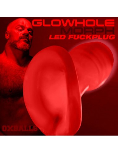 Oxballs Glowhole Hollow Buttplug with LED Insert - Large - Red Morph de France