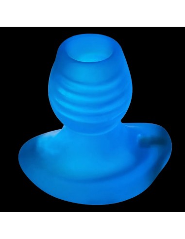 Oxballs Glowhole Hollow Buttplug with LED Insert - Large - Blue Morph pas cher 