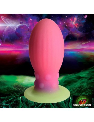 Creature Cock Xeno Egg XL Glow In The Dark Silicone Egg Par le système avancé 