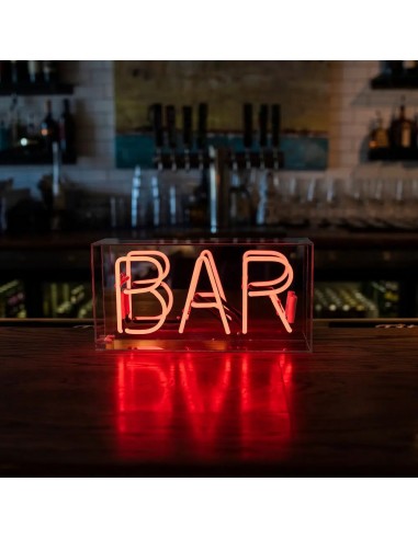 'bar' Glass Neon Sign - Red,  Green or pink Paris Déstockage Promo