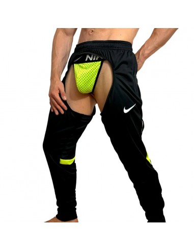 Nike Sport Black/Neon Green Chaps By SNEAKERMASK soldes