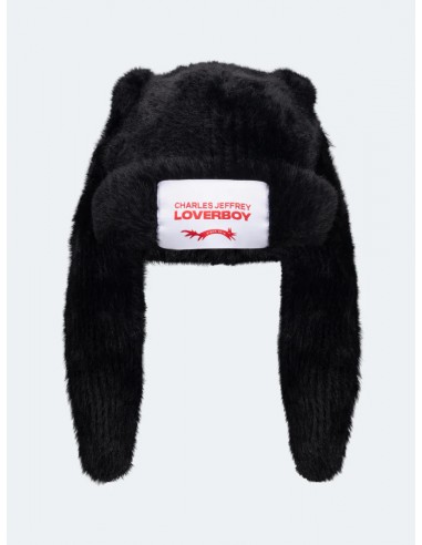 LOVERBOY BY CHARLES JEFFREY FLUFFY CHUNKY RABBIT BEANIE BLACK JUSQU'A -70%! 