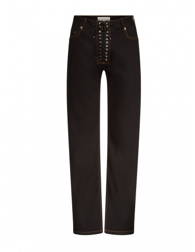 LUDOVIC DE SAINT SERNIN BLACK LACE UP JEANS en stock